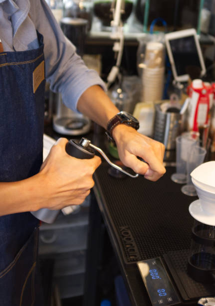 istock Barista making coffee , bartender preparing coffee drink 1315578756