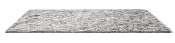 istock Gray fluffy carpet. Isolated with clipping path. 3d illustration 1315579777