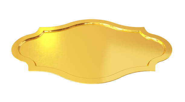 istock Empty golden tray isolated on a white background. Clipping path included. 3d illustration 1315580181