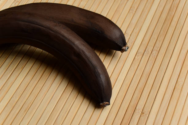 Spoiled banana. Ripe tropical fruit. Brown. Ingredient for banana bread.