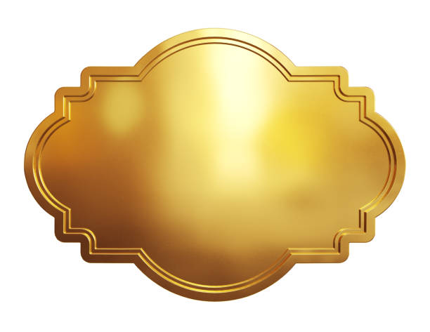 istock Empty golden plate isolated with clipping path. 3d illustration 1315580428