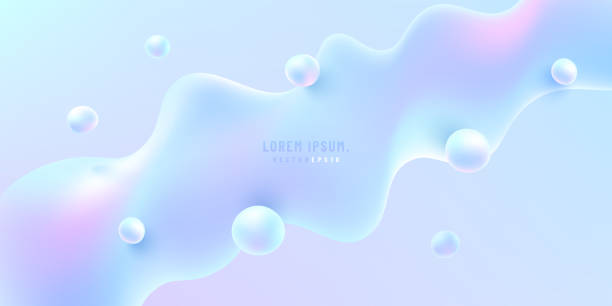 istock Abstract fluid hologram color shape with copy space. Modern futuristic light blue and pink color design. Vector illustration. 1315581870