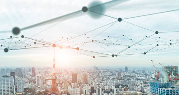 istock Modern cityscape and communication network concept. Telecommunication. IoT (Internet of Things). ICT (Information communication Technology). 5G. Smart city. Digital transformation. 1315584730