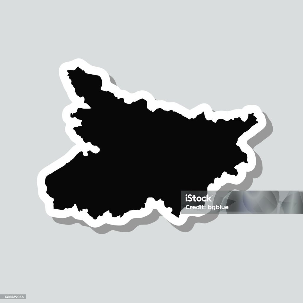Bihar Vector Image Bihar Map Sticker On Gray Background Stock Illustration - Download ...