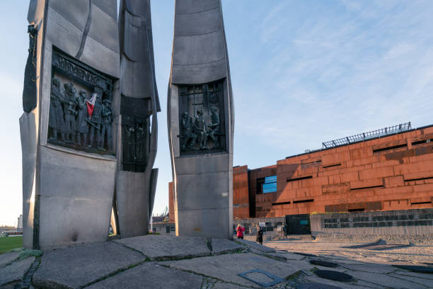 Memorial and museum of Solidarity in Gdansk, Poland. Modern contemporary architecture at the Baltic coast.