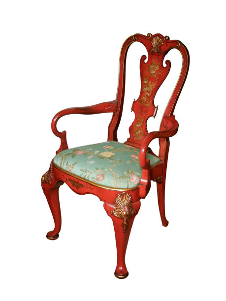istock Antique green red chair isolated on white 1315591768