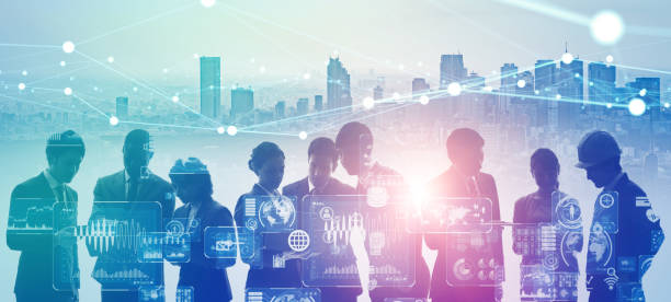 istock Group of people and communication network concept. Social media. Human resources. 1315599950