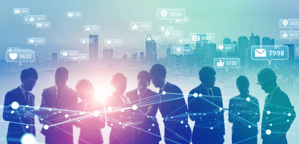 istock Social networking service concept. Group of people. Connection. 1315599969