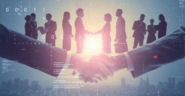 istock Business network concept. Group of people. Shaking hands. Customer support. Human relationship. Success of business. Management strategy. 1315600114