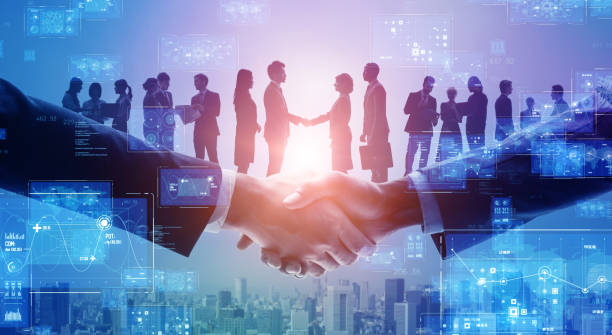 istock Business network concept. Group of people. Shaking hands. Customer support. Human relationship. Success of business. Management strategy. 1315600284
