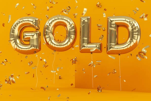 istock Gold Balloons with Concetti 1315603861