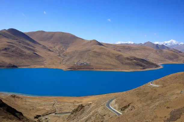 Photo of Yamdrok lake in tibet china