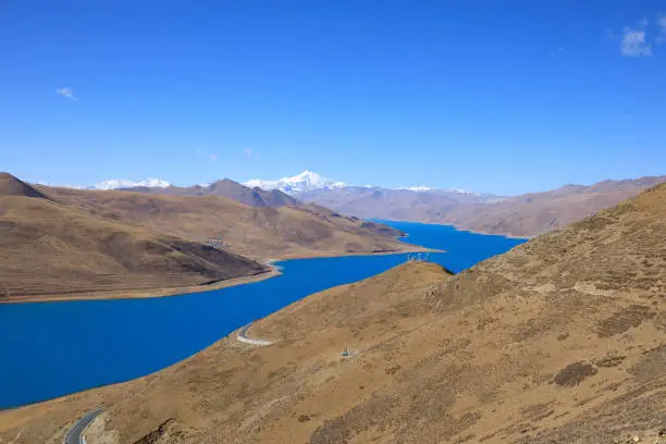 Photo of Yamdrok lake in tibet china