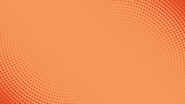 wektor pomarańczowy abstrakcyjne tło z kropkami - wzór opis stock illustrations