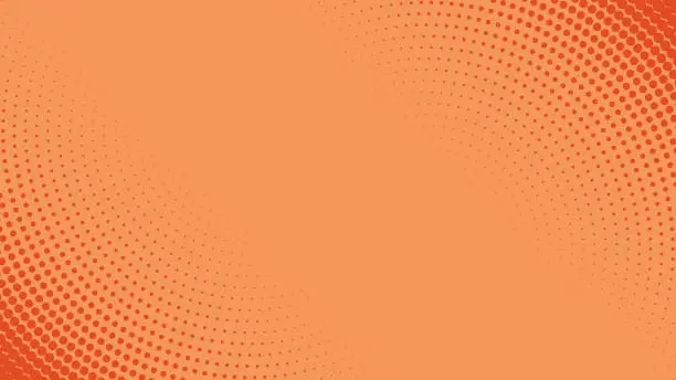 Vector illustration of Vector orange abstract background with dots