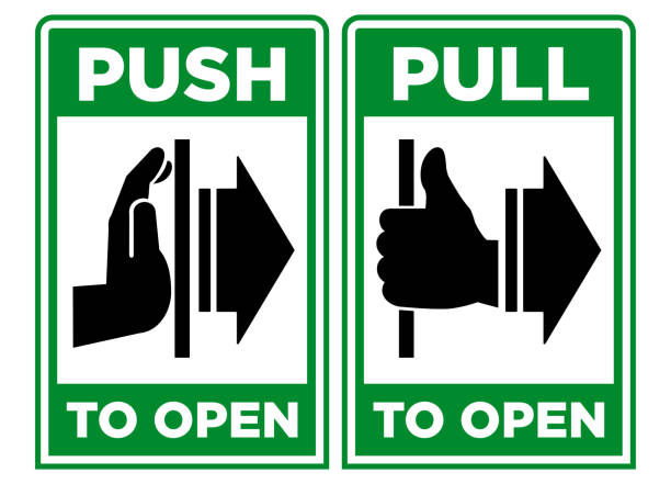Kip Middel Afdaling Push Pull Door Signs Stock Photos, Pictures & Royalty-Free Images - iStock