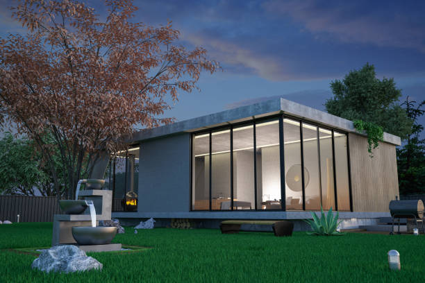 istock Modern Villa and Garden at Night 1315613127