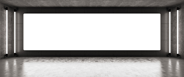 Empty Wide Screen. 3d render