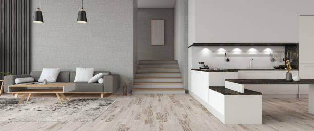 istock Modern Living Room Interior with Kitchen 1315613415