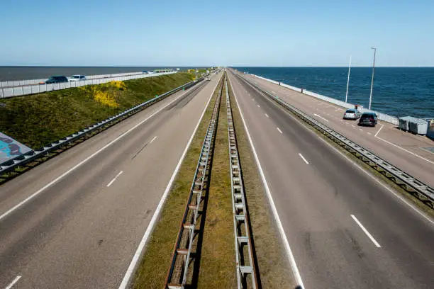 The waterways in the Netherlands, the dike with the name "afsluitdijk "in the Netherlands