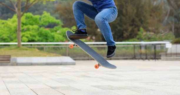 istock Skateboarder skateboarding outdoors in the morning 1315615386