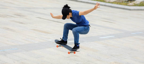 istock Skateboarder skateboarding outdoors in the morning 1315616201