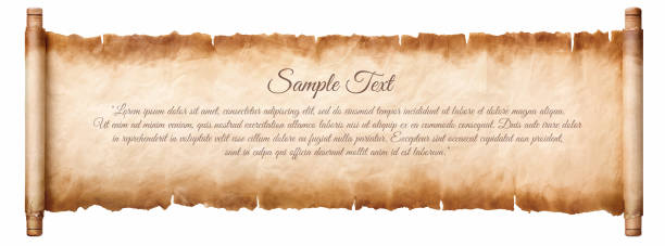 old parchment paper scroll sheet vintage aged or texture isolated on white background old parchment paper scroll sheet vintage aged or texture isolated on white background. sheet metal rolling stock illustrations