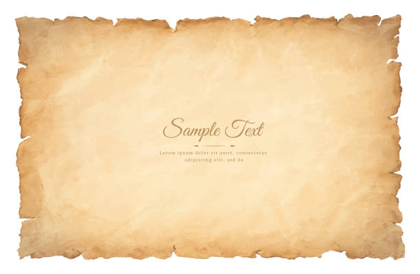 old parchment paper sheet vintage aged or texture isolated on white background old parchment paper sheet vintage aged or texture isolated on white background. sheet metal rolling stock illustrations
