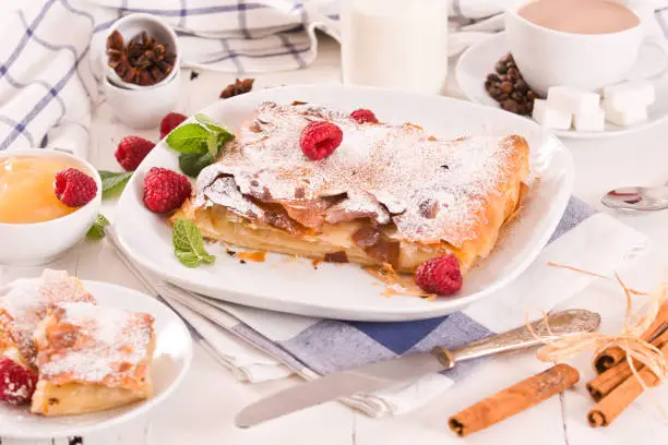 Bougatsa - Greek puff pastry with cream.