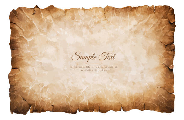 old parchment paper sheet vintage aged or texture isolated on white background old parchment paper sheet vintage aged or texture isolated on white background. sheet metal rolling stock illustrations