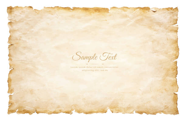 old parchment paper sheet vintage aged or texture isolated on white background old parchment paper sheet vintage aged or texture isolated on white background. sheet metal rolling stock illustrations