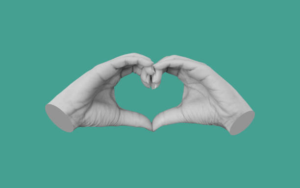 istock Digital collage modern art, Hands making Heart symbol 1315630340