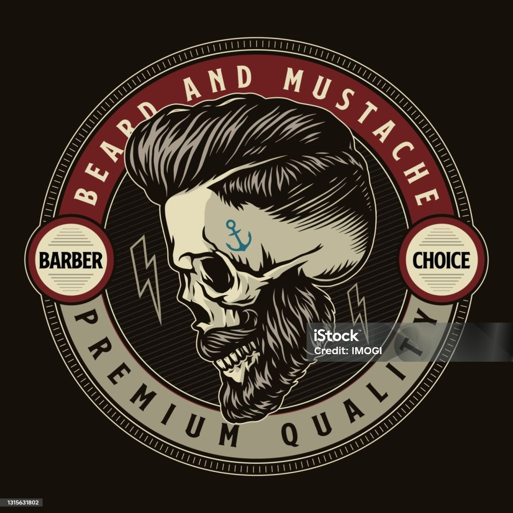 Biểu Tượng Tròn Đầy Màu Sắc Cổ Điển Của Barbershop Hình minh họa ...