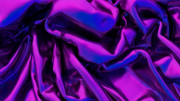 istock Iridescent chrome wavy cloth fabric abstract background, ultraviolet holographic foil texture, liquid petrol surface, ripples, metallic reflection. For creative projects: cover, fashion, web. 3d render illustration. 1315633080