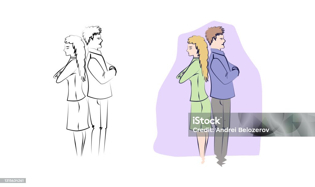 Anime Couple Illustration Set Girl And Boy Watercolor Freehand Drawing On  The White Background Happiness People Line Art Stock Illustration -  Download Image Now - iStock