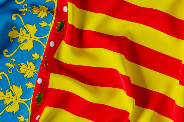 istock Valencian comunnity  official flag.3D render illustration 1315637627