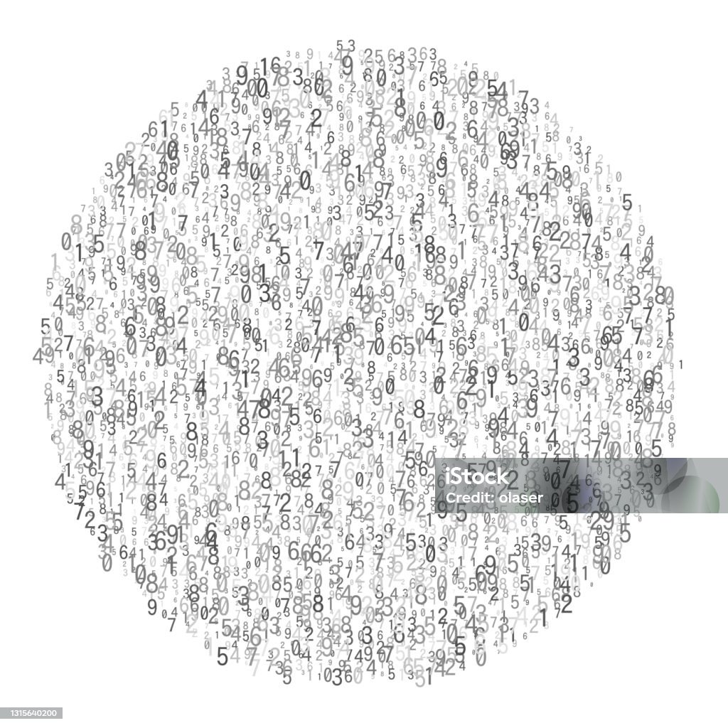 Random Small Numbers Small Random Digits Forming Circle Stock Illustration - Download Image ...