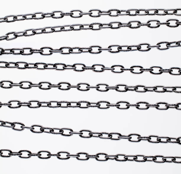 istock Set. Collection of various metal chains on a white background, vertical position. 1315641095