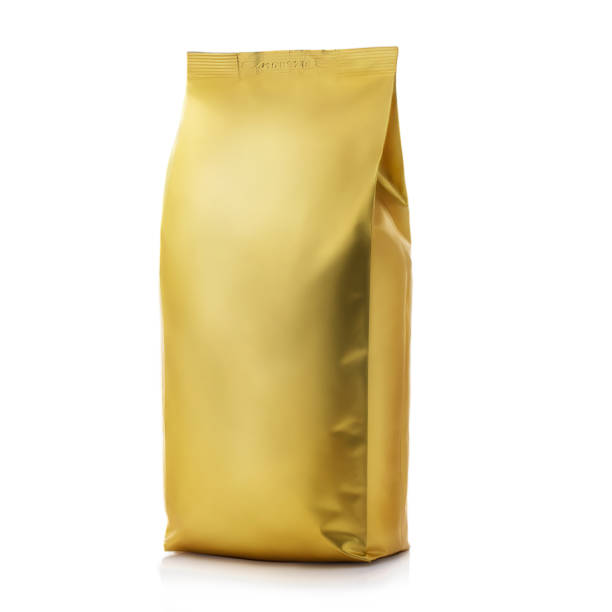 istock Realistic yellow coffee packaging mockup isolated on white background 1315643009