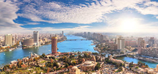 istock Skyline over the Nile in Cairo, aerial view, Egypt 1315646992