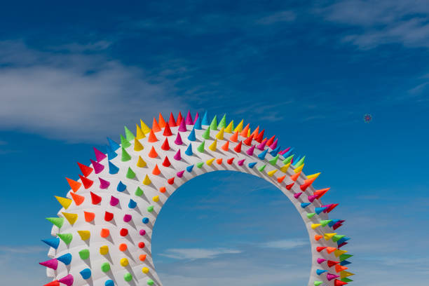 istock Colorful Kites flying over the sky 1315653882