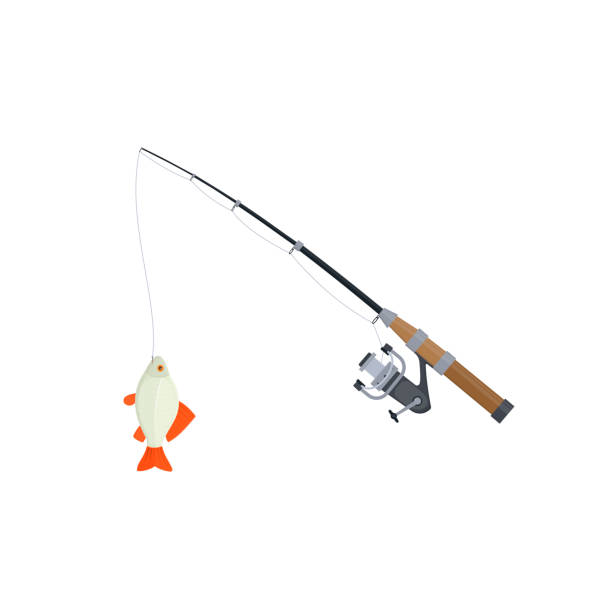 istock Fishing. Fish caught on a fishing rod 1315659384