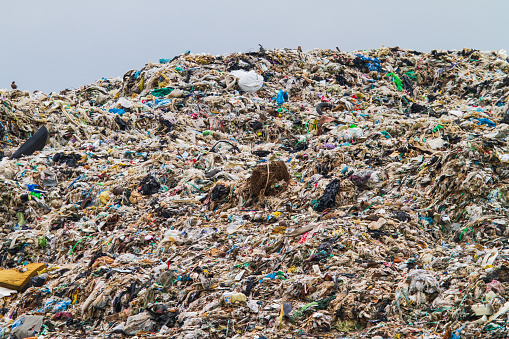 Mountain garbage, huge garbage pile, large waste heaps are difficult to eliminate, causing foul odors and toxic residues This rubbish comes from urban and industrial zones where consumers cause enormous waste.