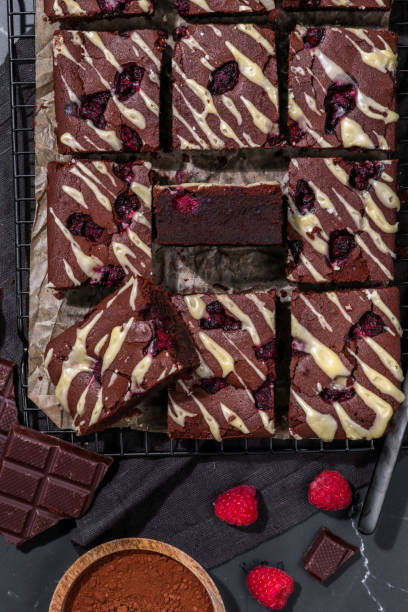 istock Homemade Chocolate Brownies with Raspberries 1315664817