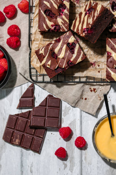 istock Homemade Chocolate Brownies with Raspberries 1315666977