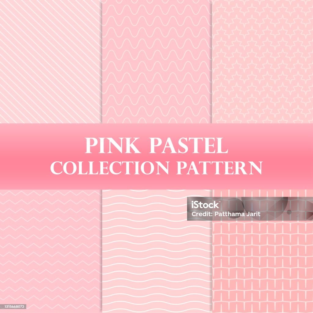 Pink Pastel Patterns Pink Pastel Pattern Design Collection Pattern Curve Vector Stock ...