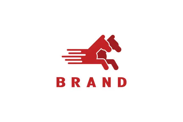 Vector illustration of Running horse icon and symbol