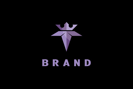 Creative diamond logo with crown, letter T design concept. Modern elegance and luxury logo design.