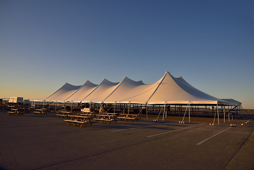 Ocean City, Maryland outdoor event tent for an annual springtime event in compliance with covid gathering restrictions