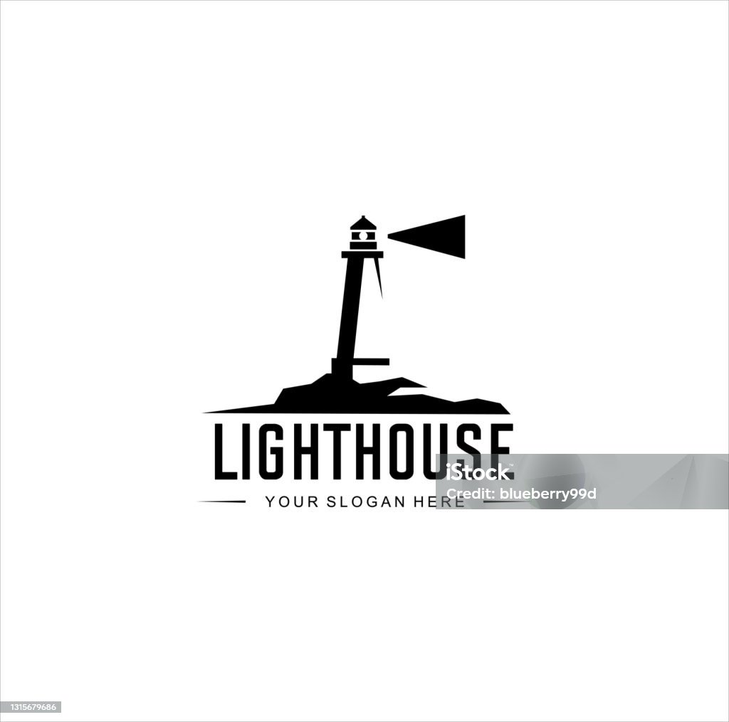 Hình Bóng Thiết Kế Ngọn Hải Đăng Cổ Điển Harbour Silhouette Retro ...